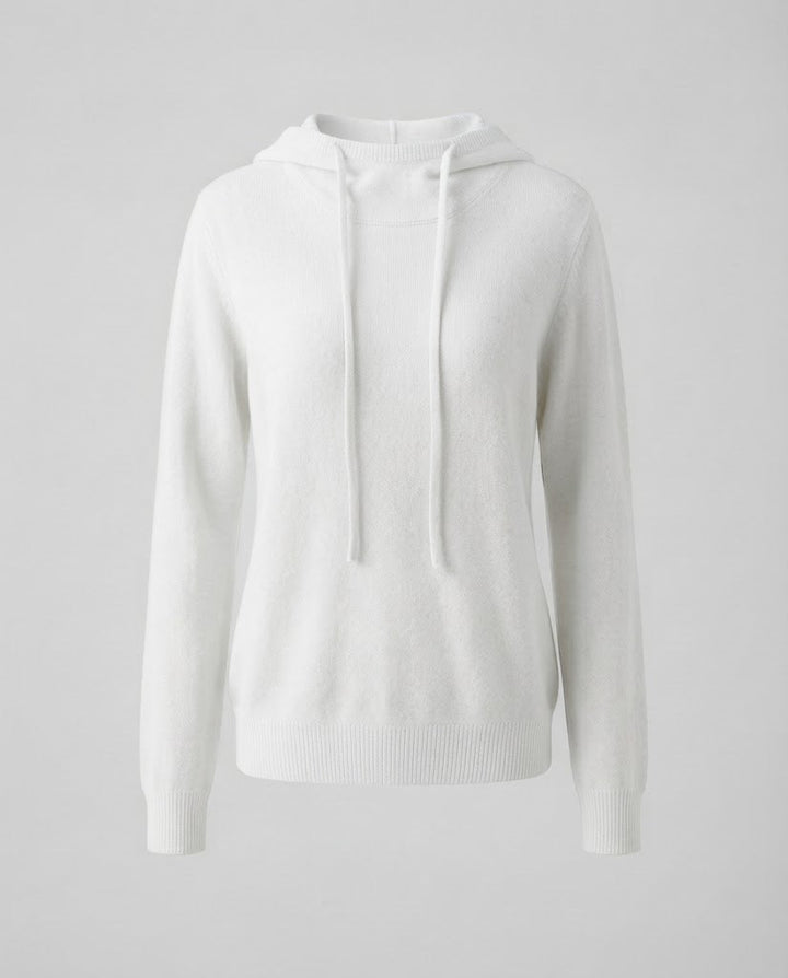 Damen Feiner Kapuzen‑Strickpullover im Kaschmir‑Look mit zartem Flor und gerippten Bündchen Echoarchiv