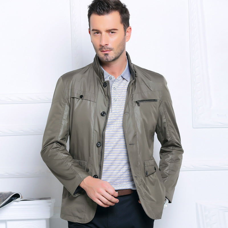 Herren Leichte Fieldjacke im City-Utility-Stil mit Stehkragen – Taviero