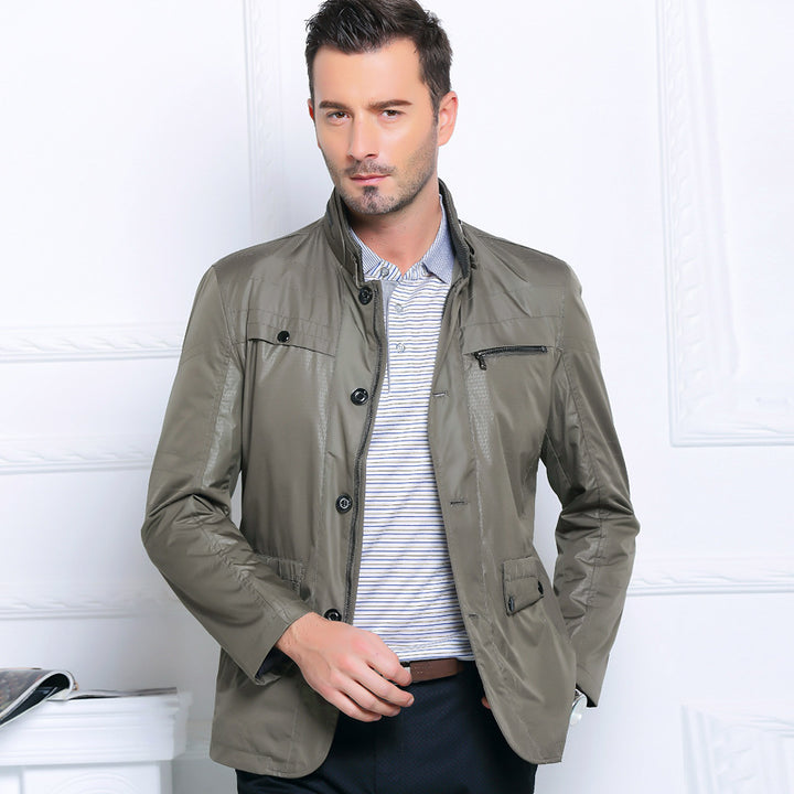 Herren Leichte Fieldjacke im City-Utility-Stil mit Stehkragen – Taviero