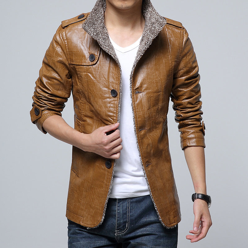 Herren modische Kunstlederjacke mit weichem Innenfutter Echoarchiv