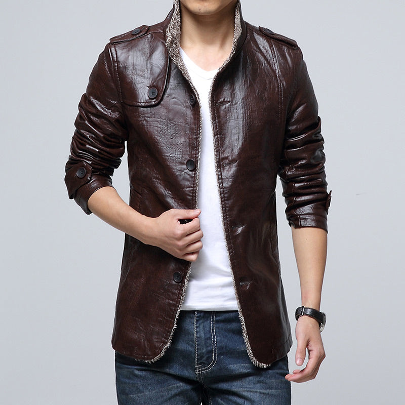 Herren modische Kunstlederjacke mit weichem Innenfutter Echoarchiv