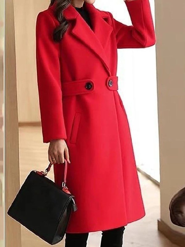 Echoarchiv - Winter Wollmantel Gürtel Slim