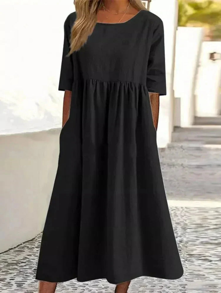 Echoarchiv | Hochwertiges Baumwoll-Leinen-Kleid