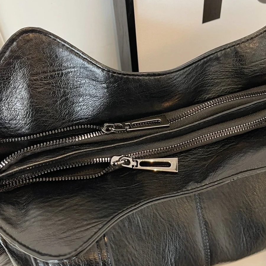 Stilvolle Lederhandtasche Mit Reißverschluss – Avelisse