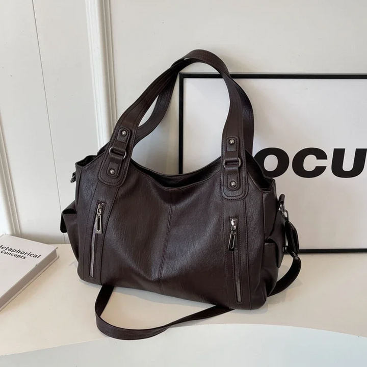 Stilvolle Lederhandtasche Mit Reißverschluss – Avelisse