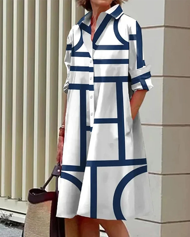Echoarchiv | Kleid mit Taschen und Geometrischem Aufdruck