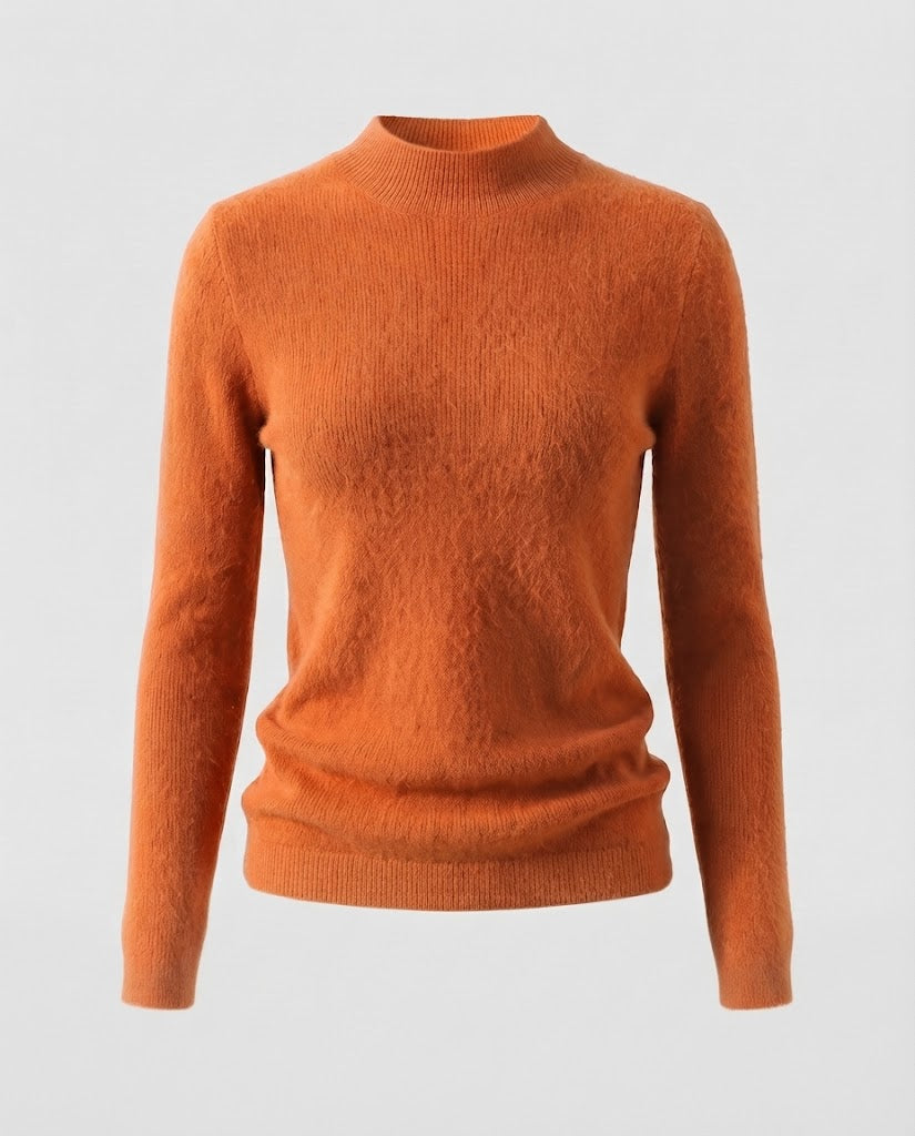 Damen Feiner Kurzrollkragenpullover in Angora‑Optik mit extrafeinem Flauschfinish Echoarchiv