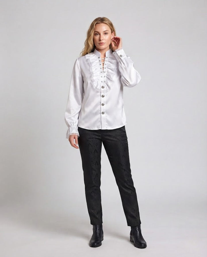 Damen Rüschbluse mit eleganten Details Echo Archiv