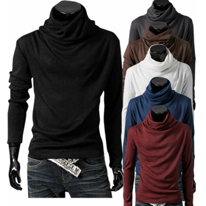 Herren Slim-Fit Langarmshirt mit großzügigem Schlauchkragen und figurbetonter Silhouette Echo Archiv