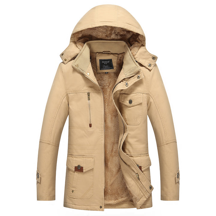 Herren modische Outdoor-Jacke mit warmem Fleecefutter und Kapuze Echoarchiv