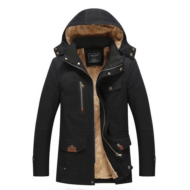 Herren modische Outdoor-Jacke mit warmem Fleecefutter und Kapuze Echoarchiv