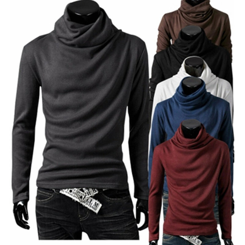 Herren Slim-Fit Langarmshirt mit großzügigem Schlauchkragen und figurbetonter Silhouette Echo Archiv
