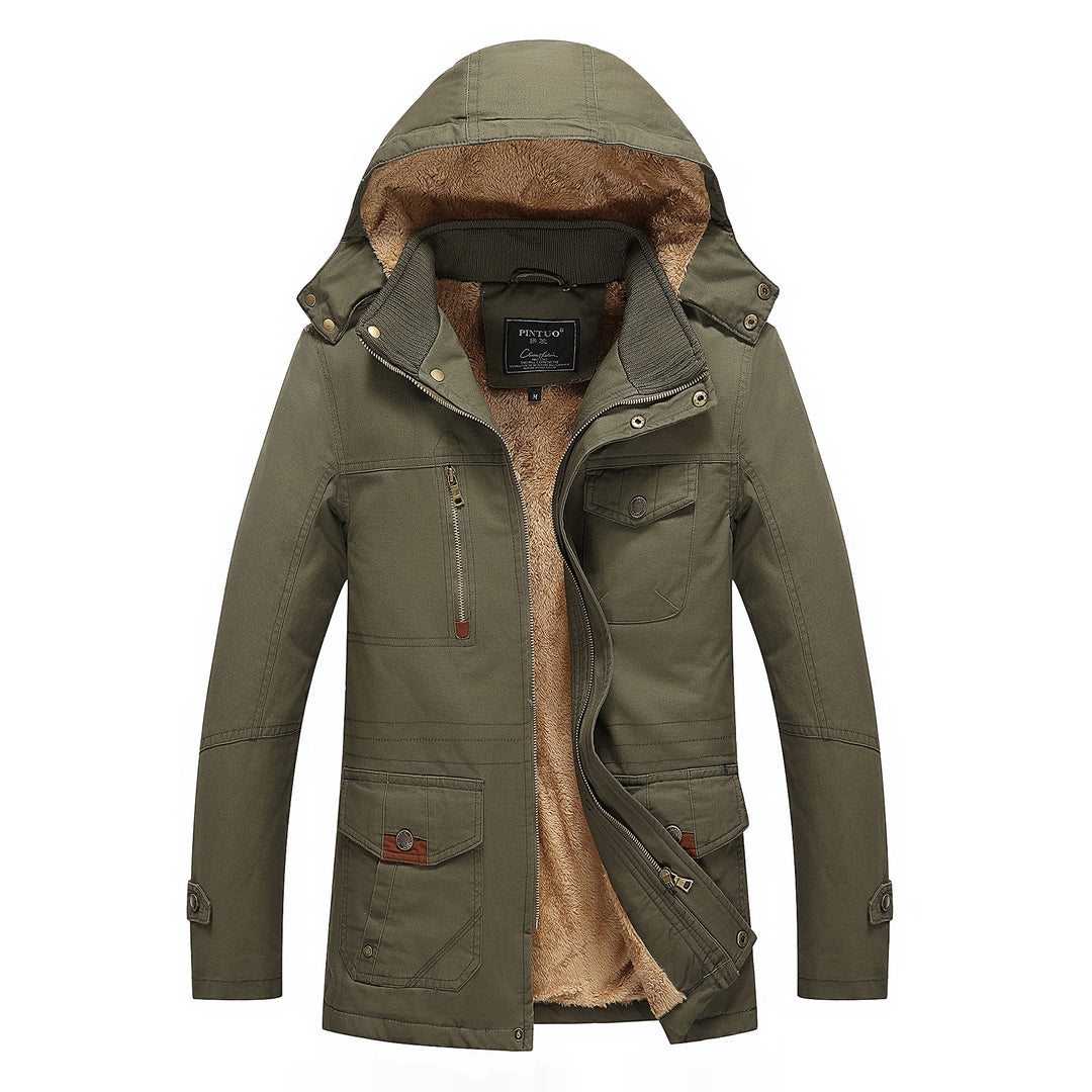 Herren modische Outdoor-Jacke mit warmem Fleecefutter und Kapuze Echoarchiv