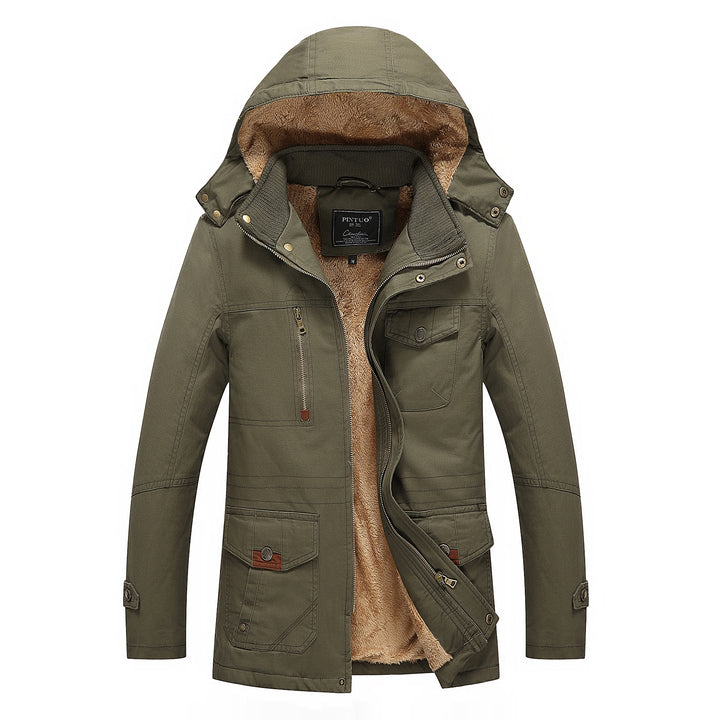 Herren modische Outdoor-Jacke mit warmem Fleecefutter und Kapuze Echoarchiv