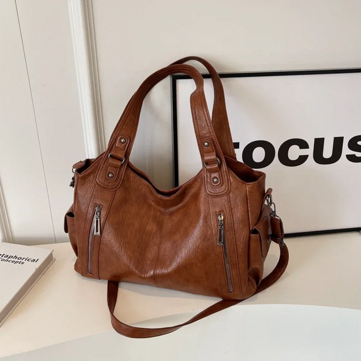 Stilvolle Lederhandtasche Mit Reißverschluss – Avelisse