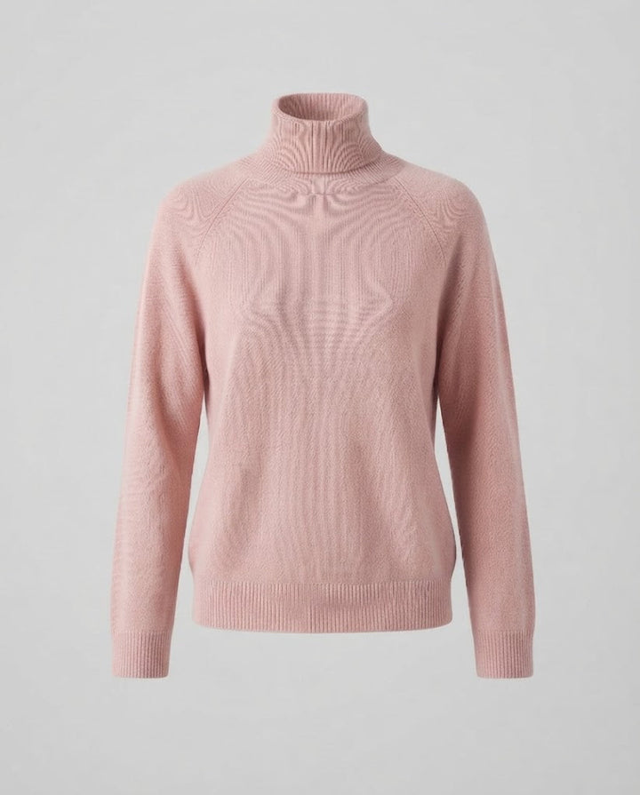 Damen Feinstrick-Rollkragenpullover aus Kaschmir-Mix mit Raglanärmeln und feinem Rippbund Echoarchiv