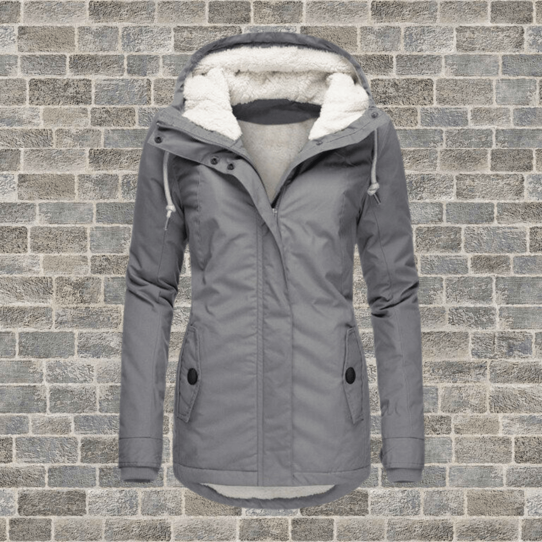 Damen Lange Winterjacke mit luxuriösem Pelzfutter – Avérine