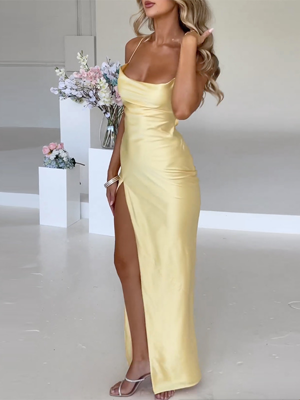 Echoarchiv | Elegantes Maxikleid Mit Seitenschlitz Für Damen