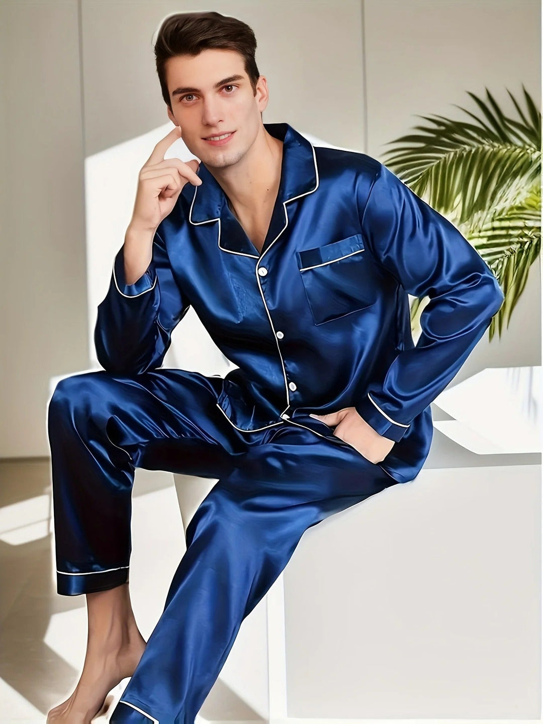 Echoarchiv - Herren-Pyjama-Set aus Satin