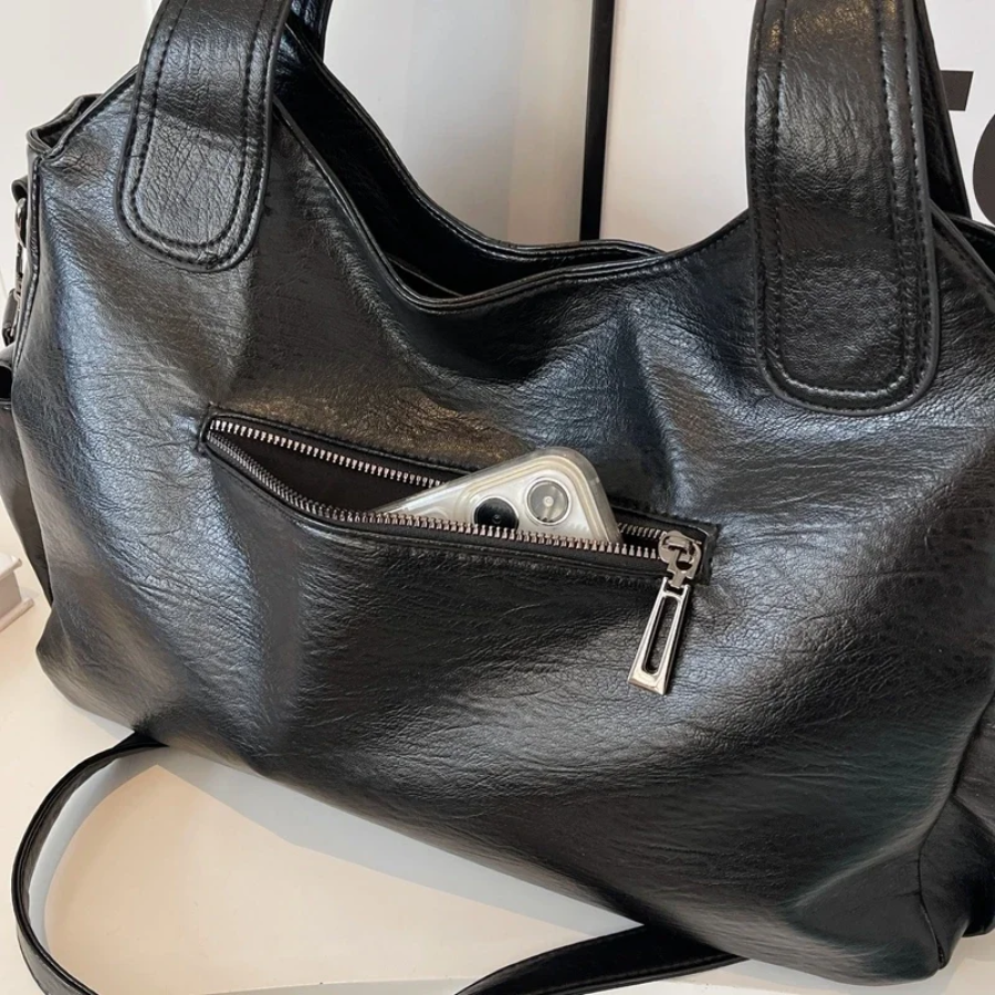 Stilvolle Lederhandtasche Mit Reißverschluss – Avelisse