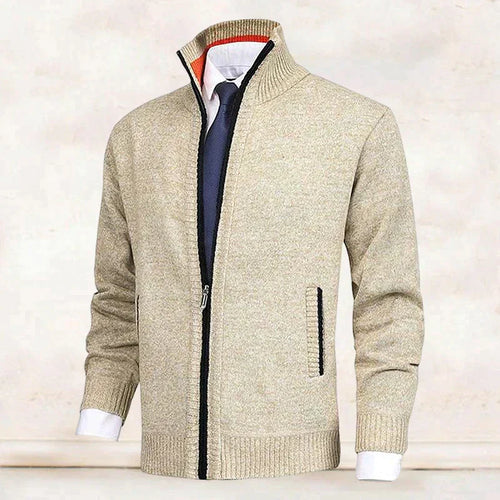 Echoarchiv | Strickjacke mit Stehkragen und Reißverschluss