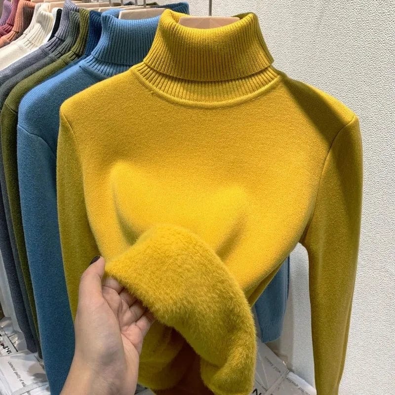 Fleece-Rollkragenpullover – Veloura