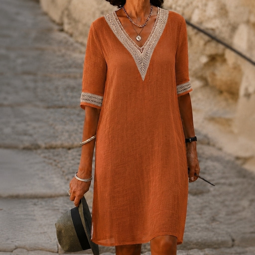 Damen Baumwoll-Leinen Kleid Lässig & Bequem – Lunéa