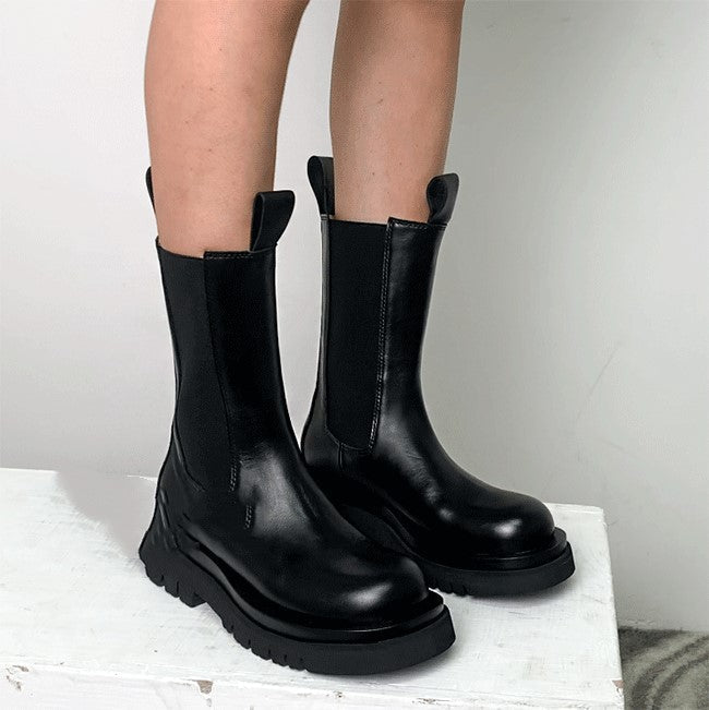 ChelsEchoarchiv Boots Aus Leder Mit Chunky Sohle Echoarchiv