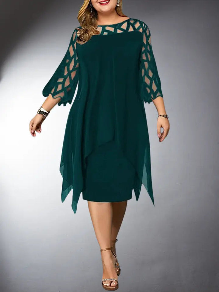 Echoarchiv | Elegantes Plus Size Spitzen-Midi-Kleid