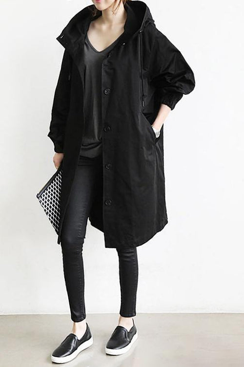 Echoarchiv | Wasserdichter Trenchcoat mit Kapuze für Damen