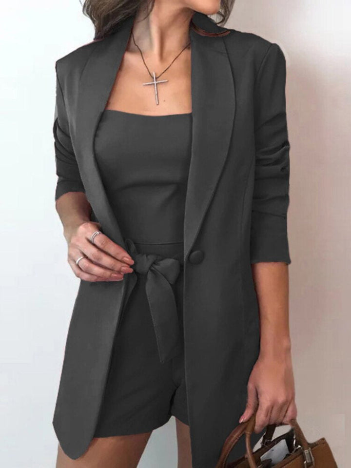 Echoarchiv | Weste Anzug Jacke High Waist Shorts 3Er Set