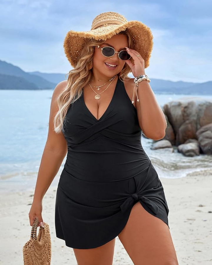 Echoarchiv | Plus Size Einteiler Schwimmdress Badeanzug Bauchkontrolle Badeanzüge