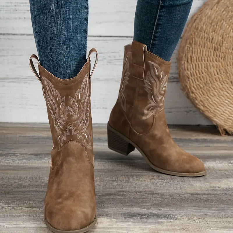Echoarchiv | Stilvolle Leder-Cowboy Damen Stiefel
