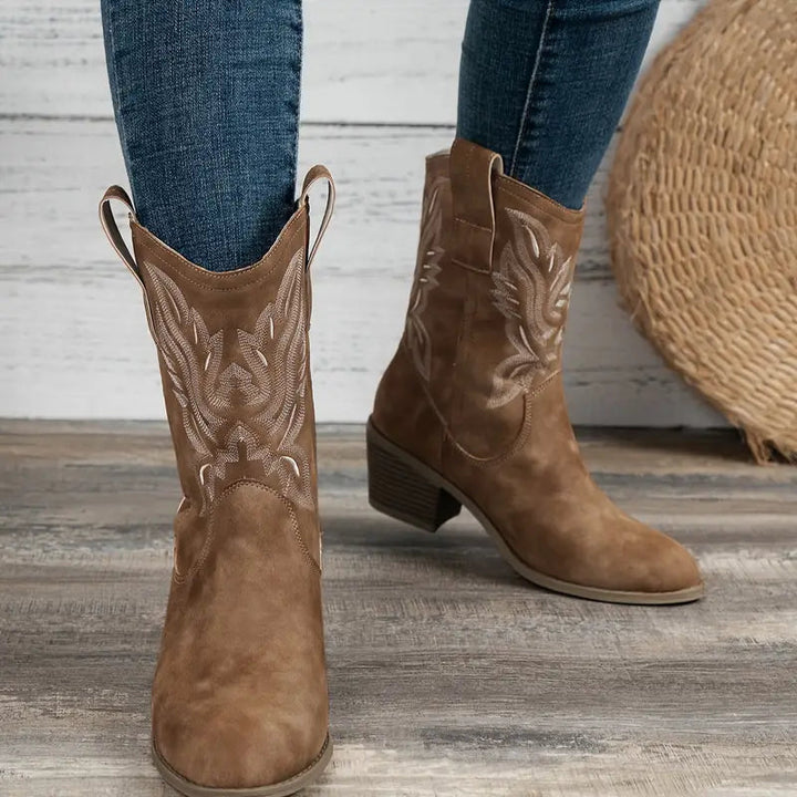 Echoarchiv | Stilvolle Leder-Cowboy Damen Stiefel