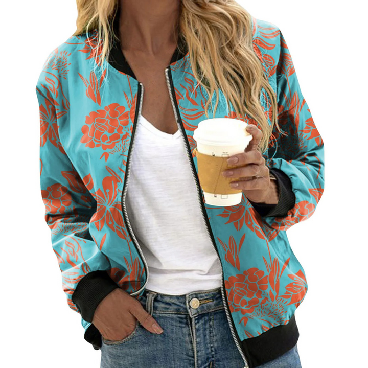 Echoarchiv | Damen Bomberjacke mit Blumenmuster