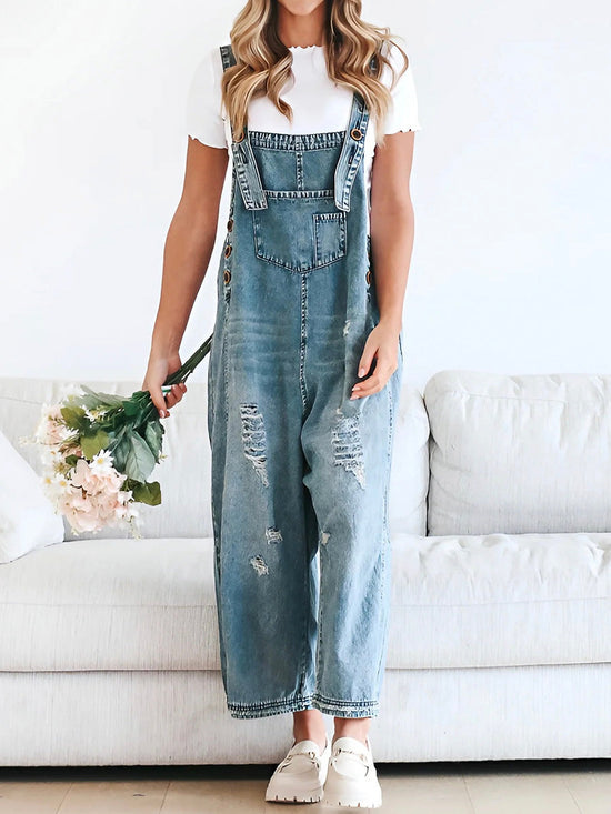 Echoarchiv | Damen Lockere Denim Overall Komfortabel & Stilvoll