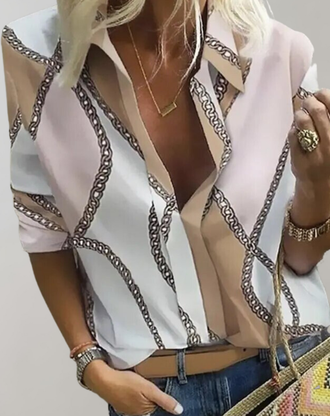 Echoarchiv | Seidenbluse mit Kettenmuster für Damen