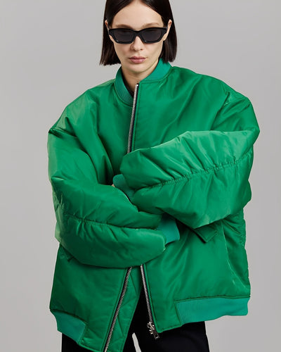 Echoarchiv Damen Oversize Bomberjacke mit Reißverschluss
