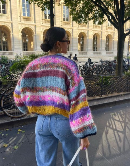 Echoarchiv | Gestreifte Offene Strickjacke