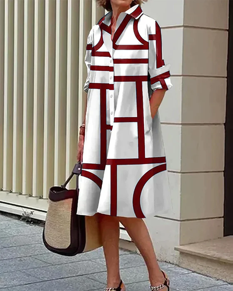 Echoarchiv | Kleid mit Taschen und Geometrischem Druck