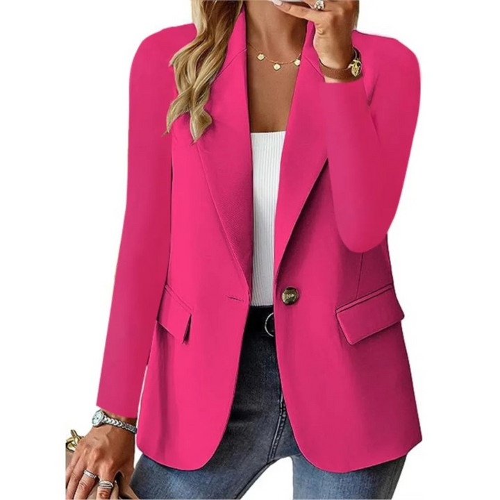 Echoarchiv | Solider Damen-Blazer mit Langen Ärmeln und Schmaler Taschenschnalle