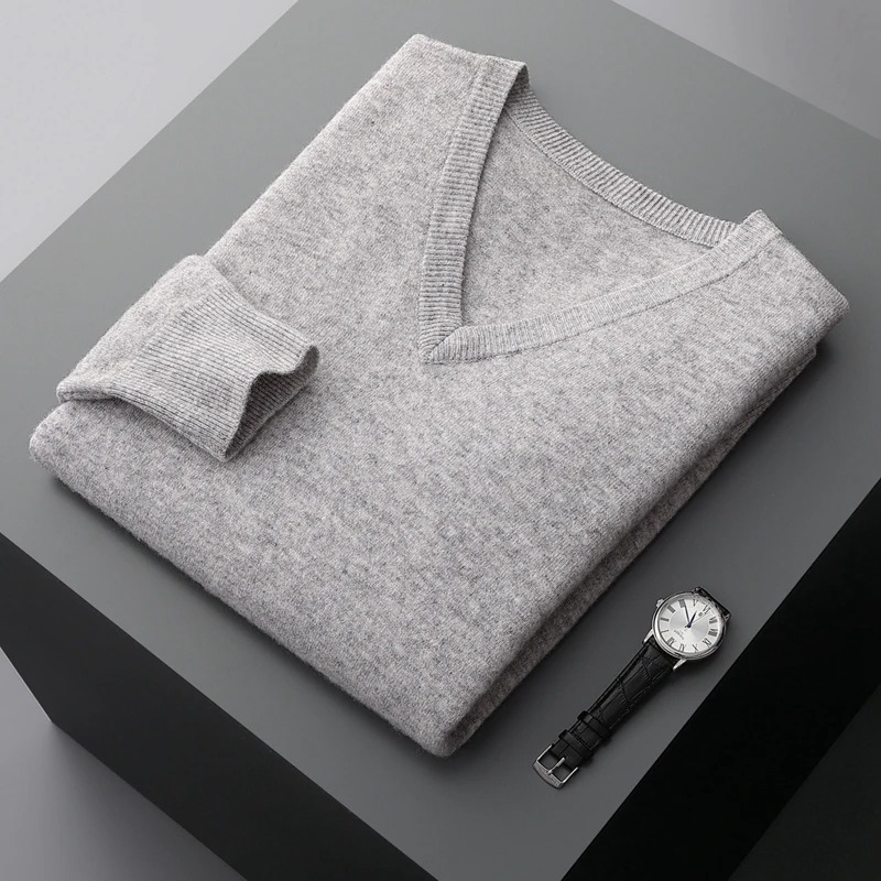 Echoarchiv | Pullover Herren, V-ausschnitt, Weiches Strickmaterial