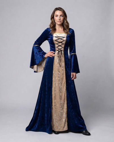 Damen elegantes historisches Kleid mit fließenden Ärmeln Echo Archiv