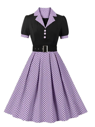 Echoarchiv - Stilvolle Herbst Vintage Kleid mit Polka Dots für Frauen