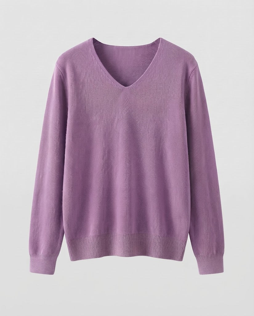 Damen Feinstrick-V-Ausschnitt-Pullover aus kuscheligem Angora-Mix Echoarchiv