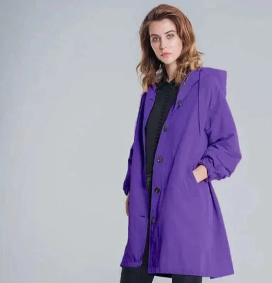 Echoarchiv | Übergroße Kapuzen-Windbreaker-Regenjacke