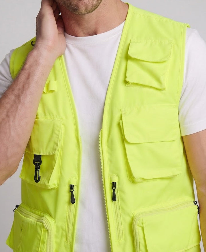 Herren multifunktionale Outdoor-Utility‑Weste mit zahlreichen Taschen und Netzfutter Echoarchiv