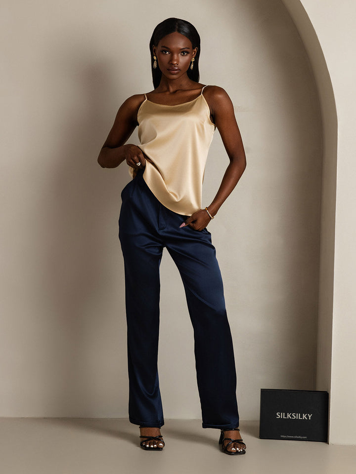 Echoarchiv | Seide Entspannt Spaghettiträger Camisole Top