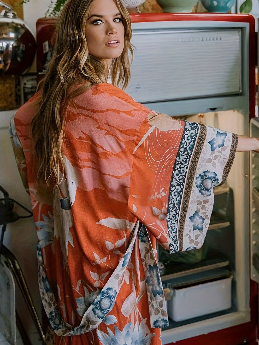 Modischer Kimono mit Blumenprint – Avérine
