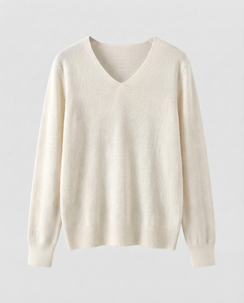 Damen Feinstrick-V-Ausschnitt-Pullover aus kuscheligem Angora-Mix Echoarchiv